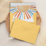Boho sunshine sun yellow blue envelopes 5x7 card<br><div class="desc">For more advanced customisation of this design,  simply select the "Edit using Design Tool" button above!</div>