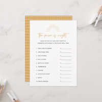 Boho Sunshine The Price Is Right Baby Shower Game