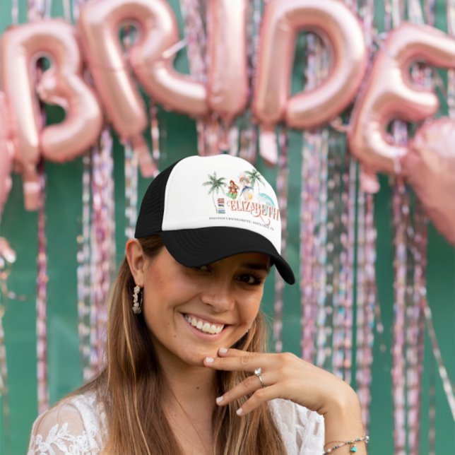 Boho Surf Beach | Bachelorette Monogram Trucker Hat (Creator Uploaded)