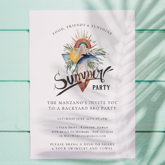Boho Surf | Summer Backyard Party Invitation (Creator Uploaded)