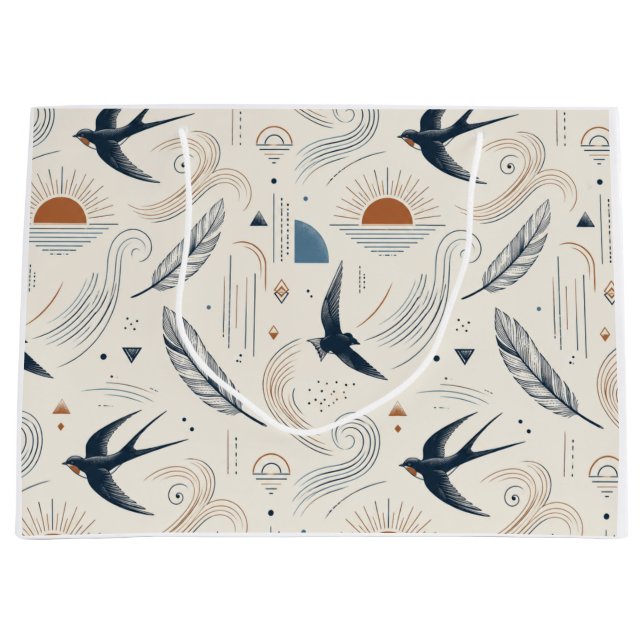 Boho Swallow & Sun Gift Bag (Front)