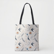 Boho Swallow & Sun Tote Bag