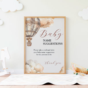 Boho Sweet Bear Air Balloon Baby Name Ideas Game 