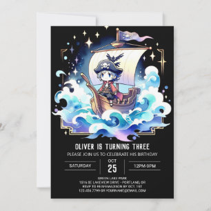 Boho Sweet Pirate Birthday Invitation