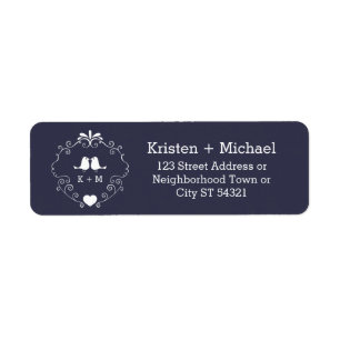 Boho Swirls (Changeable Background Colour) Wedding Return Address Label