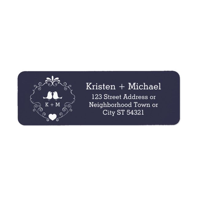 Boho Swirls (Changeable Background Colour) Wedding Return Address Label (Front)