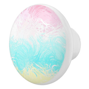 Boho Swirly Groovy Abstract Genderflux Pride Flag Ceramic Knob