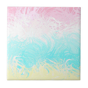 Boho Swirly Groovy Abstract Genderflux Pride Flag Ceramic Tile