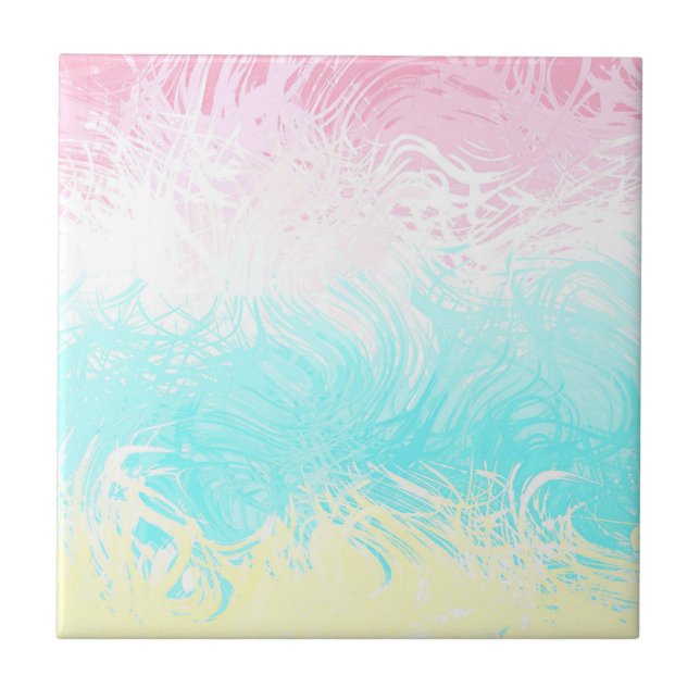 Boho Swirly Groovy Abstract Genderflux Pride Flag Ceramic Tile (Front)