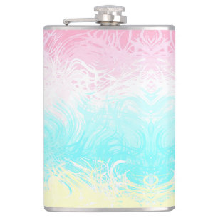 Boho Swirly Groovy Abstract Genderflux Pride Flag Hip Flask
