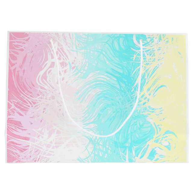 Boho Swirly Groovy Abstract Genderflux Pride Flag Large Gift Bag (Back)