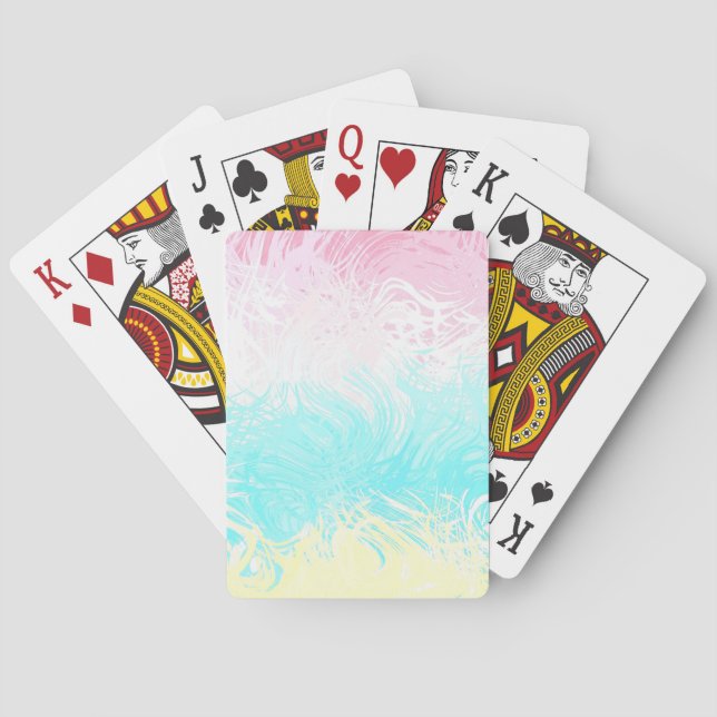 Boho Swirly Groovy Abstract Genderflux Pride Flag Playing Cards (Back)