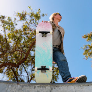 Boho Swirly Groovy Abstract Genderflux Pride Flag Skateboard