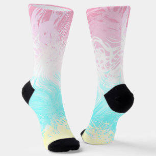 Boho Swirly Groovy Abstract Genderflux Pride Flag Socks