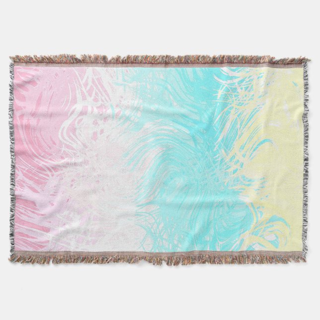 Boho Swirly Groovy Abstract Genderflux Pride Flag Throw Blanket (Front)