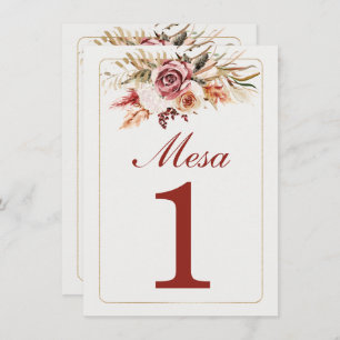 Boho Table Numbers Spanish