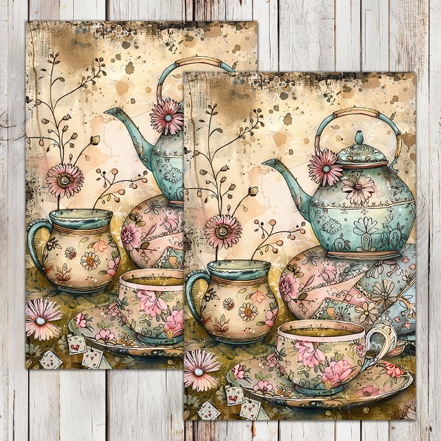 BOHO TEA PARTY DECOUPAGE TISSUE PAPER (BOHO TEA PARTY DECOUPAGE TISSUE PAPER)