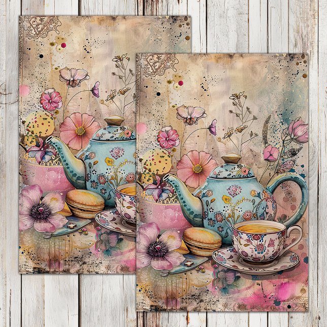 BOHO TEA PARTY DECOUPAGE TISSUE PAPER (BOHO TEA PARTY DECOUPAGE TISSUE PAPER)