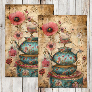 BOHO TEA PARTY DECOUPAGE TISSUE PAPER