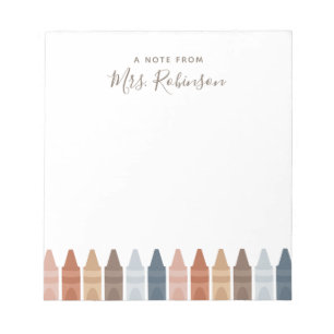 Boho Teacher Appreciation Crayon Notepad