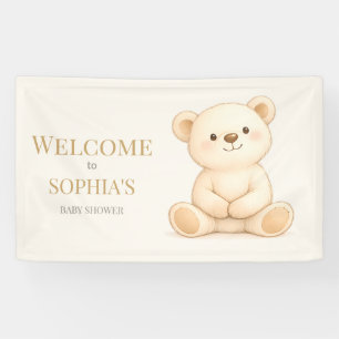 Boho Teddy Bear Baby Shower Banner