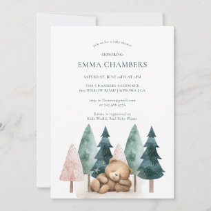 Boho Teddy Bear Baby Shower   Invitation