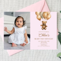 Boho Teddy Bear Beary First 1st Birthday Party