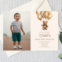 Boho Teddy Bear Beary First 1st Birthday Party