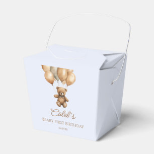 Boho Teddy Bear Beary First Birthday Party Favour Box