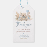 Boho Teddy Bear Blue Bearly Wait Baby Shower Favou