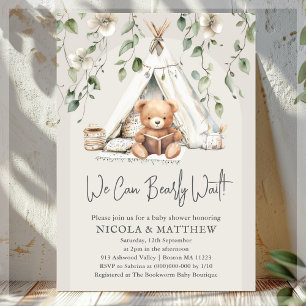 Boho Teddy Bear Neutral Baby Shower  Invitation