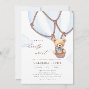 Boho Teddy Bear We Can Bearly Wait! Baby Shower  I Invitation