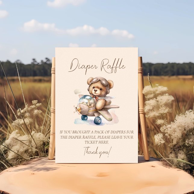 Boho Teddy bear We can bearly wait diaper raffle Poster (Creator Uploaded)