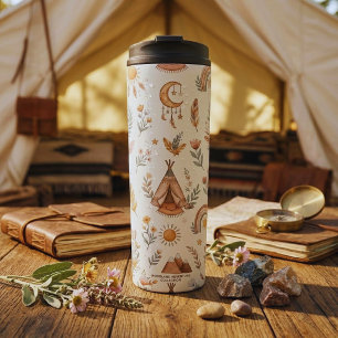 Boho Teepee Woodland Adventure Travel Tumbler