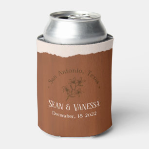 Boho Terra Cotta Wedding  Can Cooler