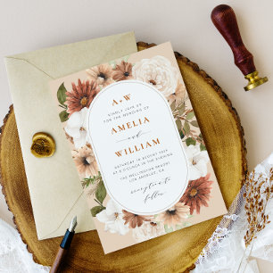 boho terracotta and greenery invitation