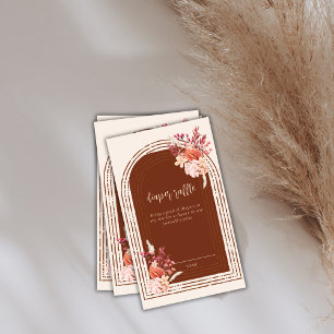 Boho Terracotta Arch Diaper Raffle Baby Shower Enclosure Card