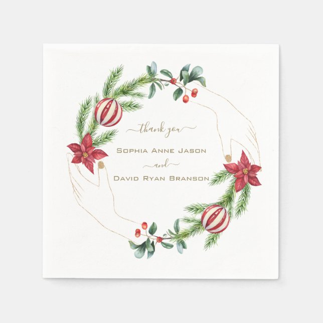 Boho Terracotta Arch Pampas Grass Floral Wedding  Napkin (Front)