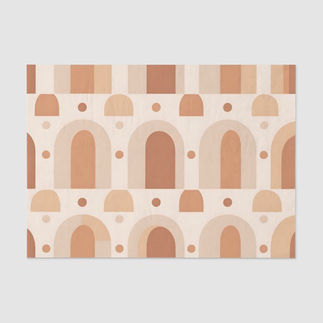 Boho Terracotta Arch Seamless Pattern Tissue Paper (Front)