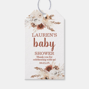 Boho Terracotta Baby Shower Girl Gift Tag