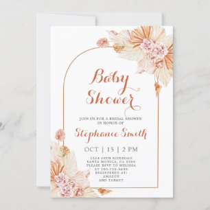 Boho Terracotta Baby Shower Invitation