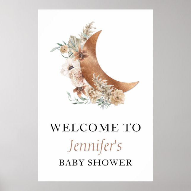 Boho Terracotta Baby Shower Welcome Sign Poster (Front)
