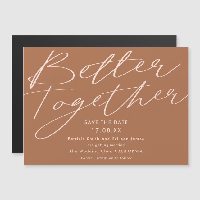 Boho terracotta better together save the date (Front/Back)