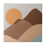 Boho Terracotta Bisque Desert Sun Mountains Ceramic Tile<br><div class="desc">Pretty desert5 inspired boho style southwest vibe ceramic tile for DIY creative uses. Frame and hang a wall tile,  create a backsplash,  bathroom shower inlay,  fireplace accent,  or any creative use. You might also like it as a keepsake jewellery box.</div>