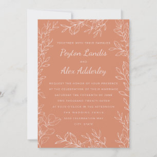 Boho Terracotta Blush Wedding Invitation