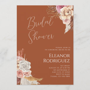 Boho Terracotta Bridal Shower Invitation