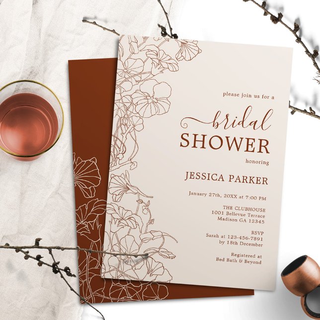 Boho Terracotta Bridal Shower Invitation (Creator Uploaded)