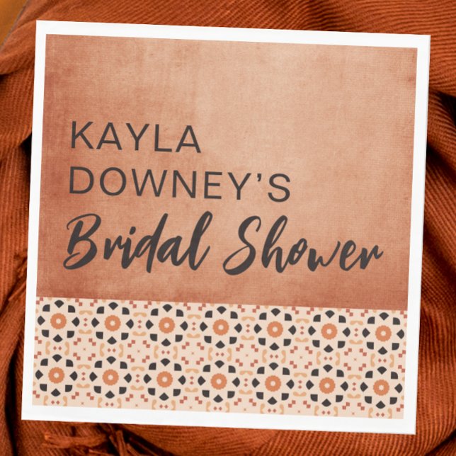 Boho Terracotta Bridal Shower Napkin (Creator Uploaded)