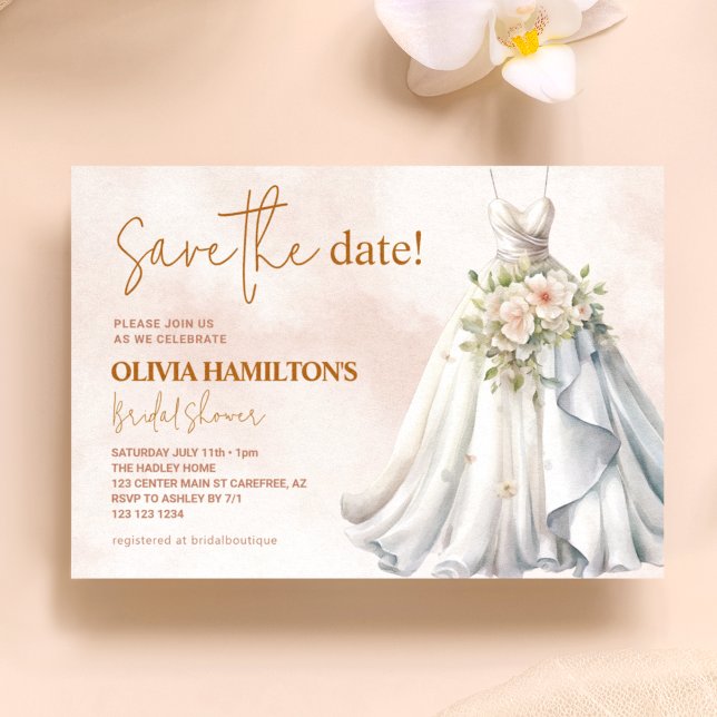 Boho Terracotta Bridal Shower Save The Date (Creator Uploaded)