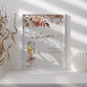 Boho Terracotta Bridal Shower Welcome  Poster
